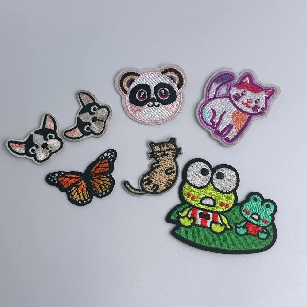 Embroidered Animal Patch Lot Panda Cats Dogs Butterfly‎ Iron On